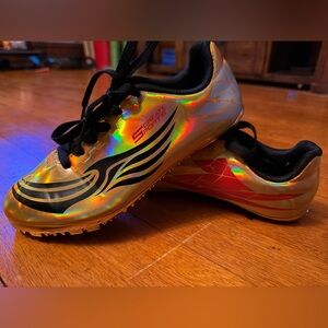 Kids Sneakers - Holographic Gold and Black